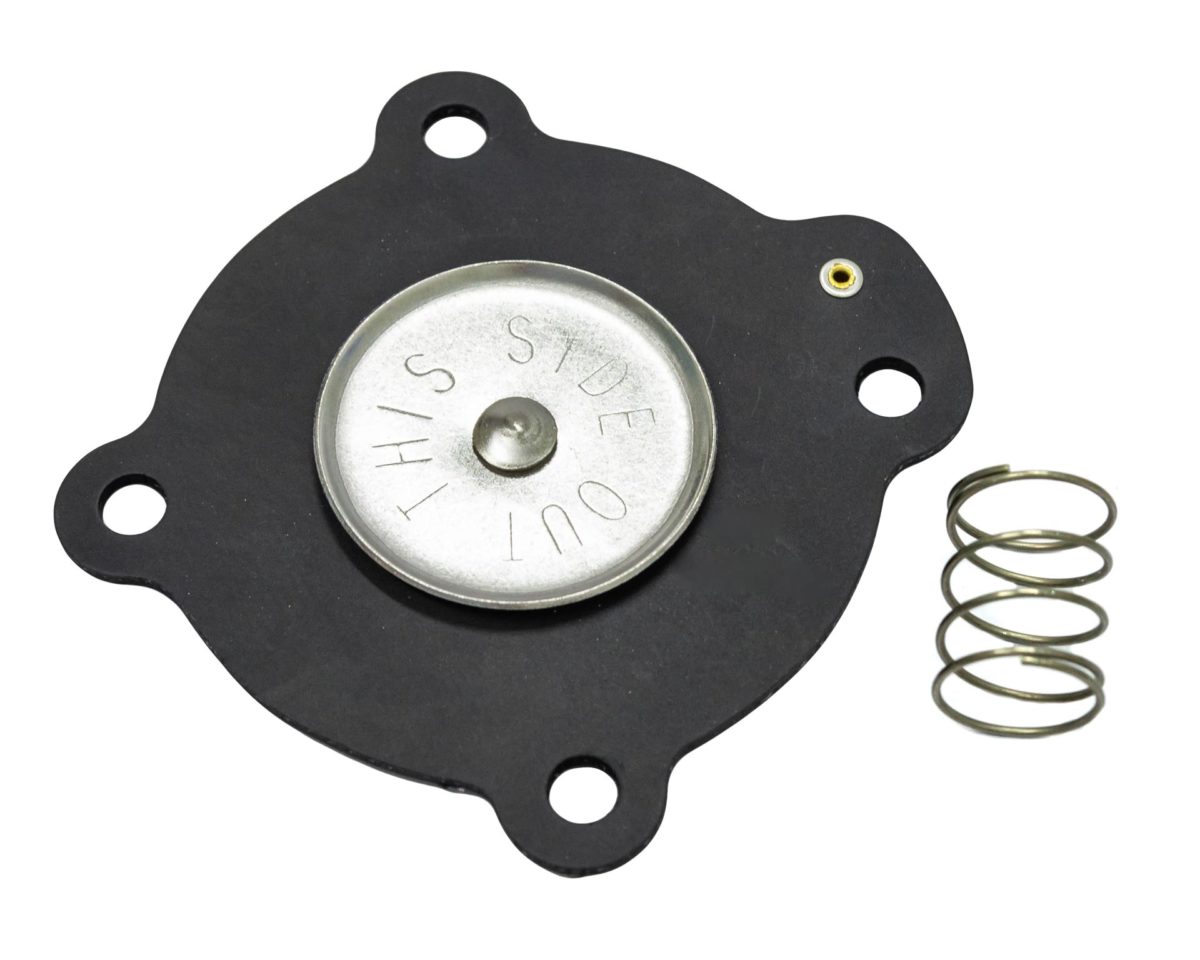 Diafragma para válvula BSP de 1 pol. com mola, ideal para manutenção em sistemas pneumáticos e automação industrial.